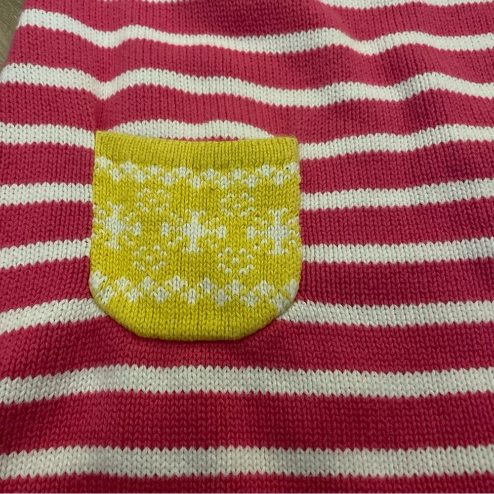 Hanna Andersson Girl’s Size 3 Pink Yellow & White Striped Sweater Dress - Picture 2 of 11